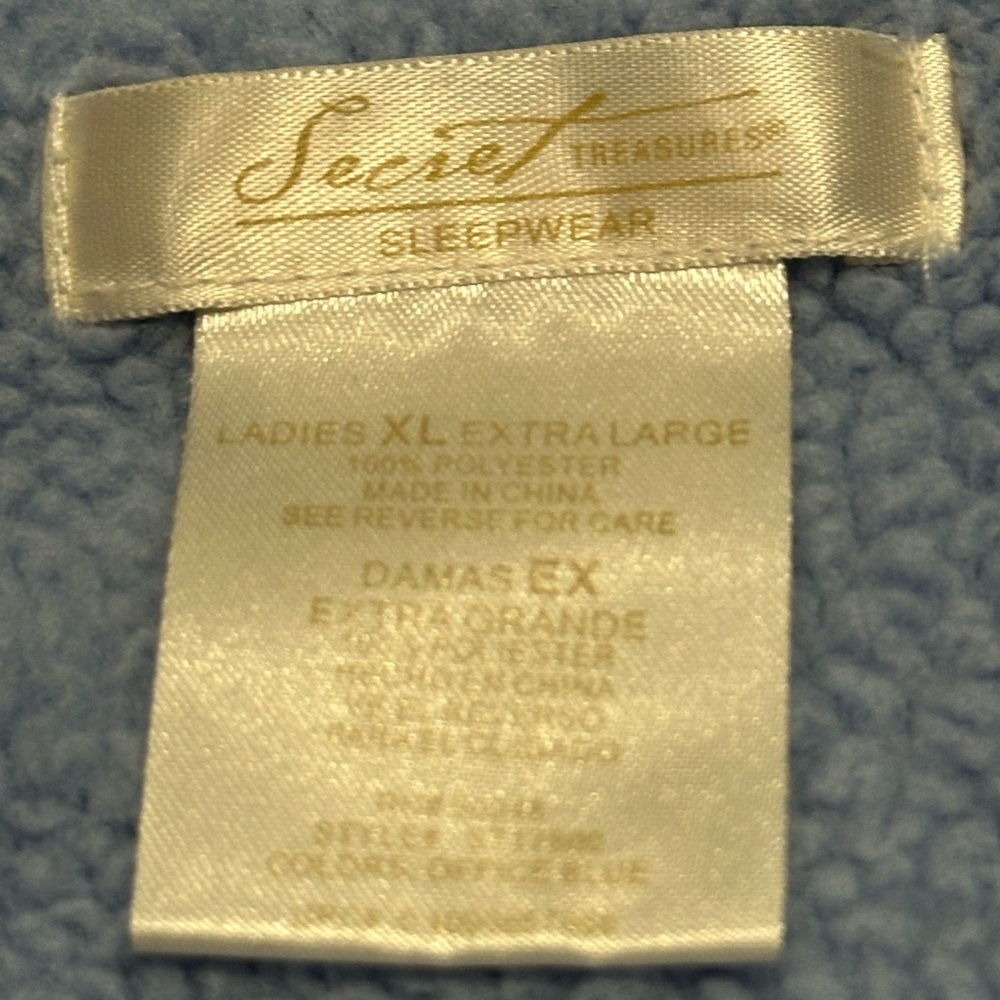 Secret Treasures Fleece Robe Blue Size XL - Picture 7 of 7